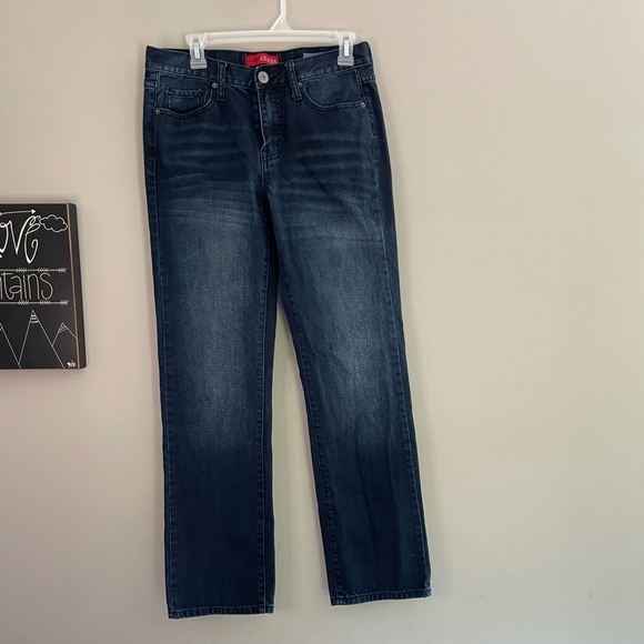 GUESS men’s dark wash bootcut blue jeans 30x32